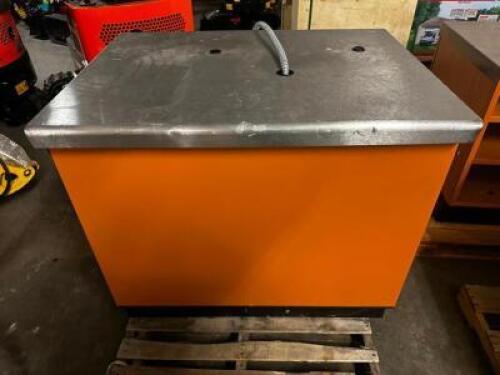 (3) PIECE STAINLESS TOP SALES COUNTER W/ METAL BASE.