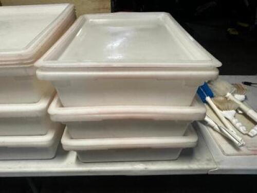 (3) 5 GALLON PLASTIC CONTAINERS W/ LIDS