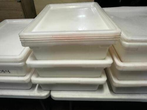 (4) 5 GALLON PLASTIC CONTAINERS W/ LIDS