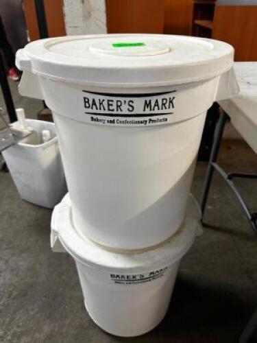 (2) BAKERS MARK PLASTIC INGREDIENTS BINS W/ LIDS