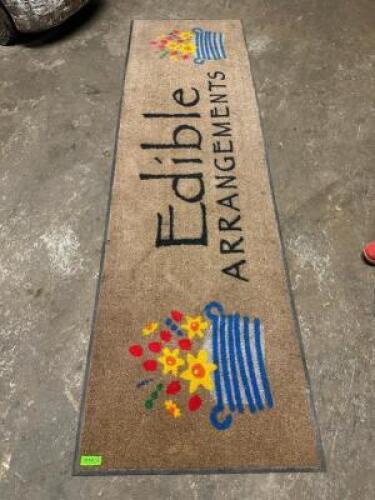 10' X 25" EDIBLE ARRANGEMENTS LOGO'ED TAN RUBBER TRAFFIC MAT RUNNER.