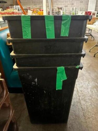 (4) 20 GALLON BAR SIDE TRASH CANS