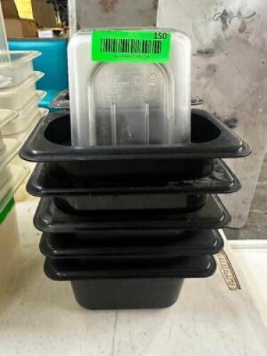 (10) 1/9 SIZE PLASTIC INSERTS W/ LIDS