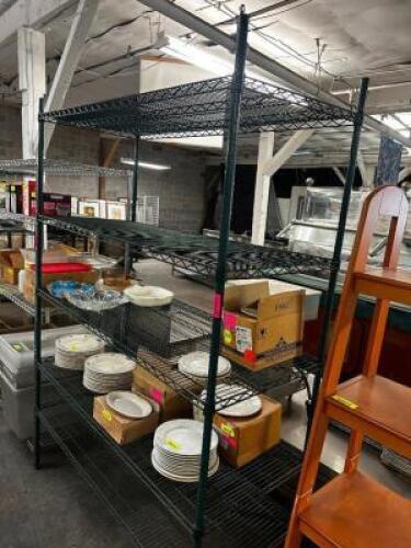 60" X 18" FOUR TIER COATED WIRE SHELF.