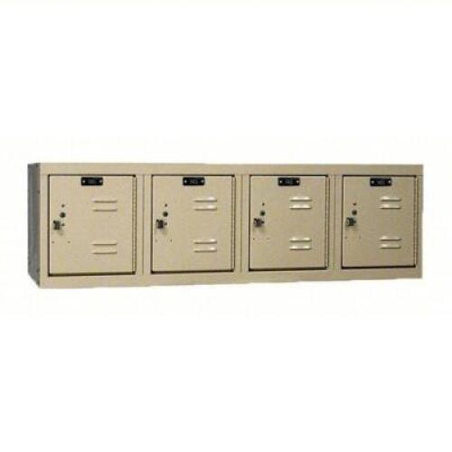 DESCRIPTION: (3) WALL MOUNT BOX LOCKER BRAND/MODEL: HALLOWELL #4VEW8 INFORMATION: 1 TIERS, 4 UNITS WIDE, LOUVERED, TAN SIZE: 48 IN X 18 IN X 15 IN RET