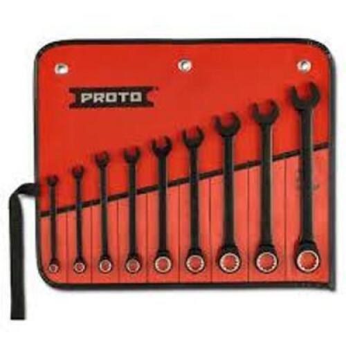 DESCRIPTION: (1) RATCHETING WRENCH SET BRAND/MODEL: PROTO #JSCR INFORMATION: 9 PIECE RETAIL$: $175.00 EA QTY: 1