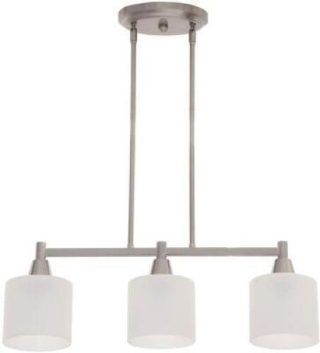ORON THREE LIGHT ISLAND BRUSHED NICKEL CHANDELIER