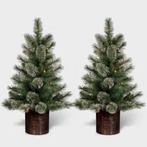 3FT/2PK PRE-LIT ARTIFICIAL CHRISTMAS TREE VIRGINIA PINE CLEAR LIGHTS