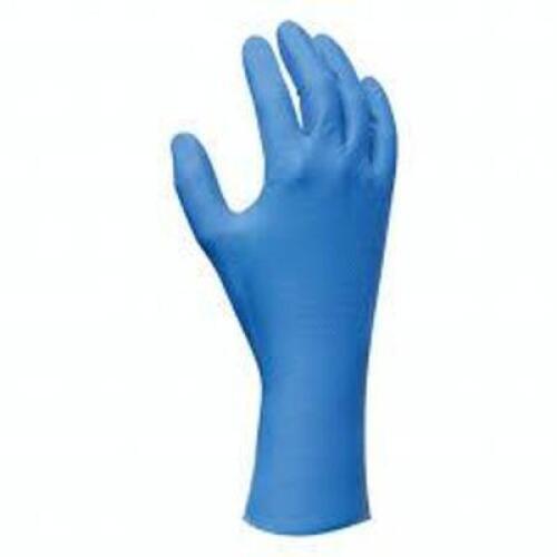 DESCRIPTION: (4) BAGS OF (24) NITRILE DISPOSABLE GLOVES BRAND/MODEL: SHOWA #708 INFORMATION: BLUE, WITH FISH SCALE SIZE: LARGE, SIZE 9 RETAIL$: $8.59