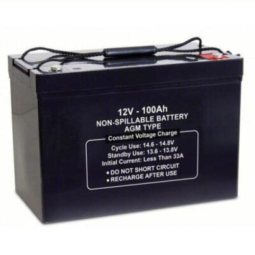 DESCRIPTION: (1) SEALED LEAD ACID BATTERY BRAND/MODEL: PRODUCT NUMBER #61KW69 INFORMATION: 12 V, 100 AH CAPACITY, SIZE: 8.46" X 12.95" RETAIL$: $399.0
