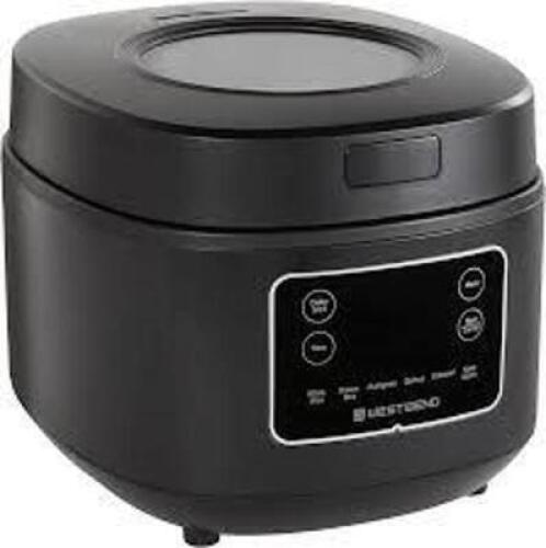 DESCRIPTION: (1) PROGRAMMABLE RICE COOKER BRAND/MODEL: WESTBEND INFORMATION: BLACK SIZE: UP TO 12 CUPS RETAIL$: $54.00 EA QTY: 1