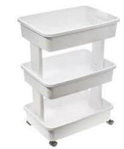 DESCRIPTION: (1) 3 TIER PLASTIC MULTI-PURPOSE CART BRAND/MODEL: MAINSTAYS INFORMATION: WHITE RETAIL$: $14.98 EA QTY: 1