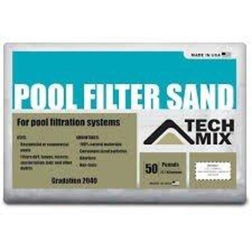 DESCRIPTION: (2) BAGS OF POOL FILTER SAND BRAND/MODEL: TECH-MIX #100468 SIZE: 50 LB RETAIL$: $43.90 EA QTY: 2