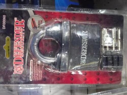 DESCRIPTION: (2) OUTDOOR SECURITY PADLOCKS BRAND/MODEL: DEFENDER DF00060 RETAIL$: $62.03 QTY: 2