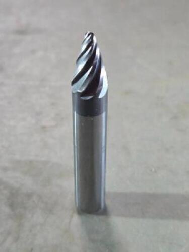 DESCRIPTION: (2) SOLID CARBIDE 15 DEG TAPER BARREL CUTTER END MILL BRAND/MODEL: ACCUPRO 03328630 SIZE: .3750" small end dia RETAIL$: $330.24 QTY: 2