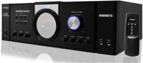 DESCRIPTION: (1) DIGITAL DJ AMPLIFIER BRAND/MODEL: PYLE PRO PT1100 SIZE: 1100 WATTS RETAIL$: $156.99 QTY: 1