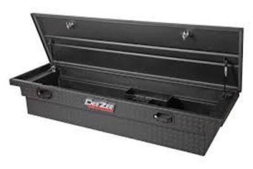 DESCRIPTION: (1) TRUCK BED TOOL BOX BRAND/MODEL: DEE ZEE #DZ10170LTB INFORMATION: BLACK, DIAMOND TREAD, FLIP LID, PULL HANDLE SIZE: 73"L x 22"W x 14"H