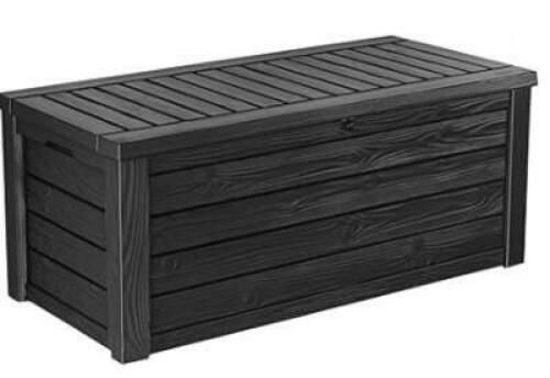 DESCRIPTION: (1) OUTDOOR STORAGE BOXBRAND/MODEL: KETER #1426923INFORMATION: BLACKSIZE: 165 US GAL,&nbsp;61.22" x 28.52" x 27.34"RETAIL$: $244.99 EAQTY: 1