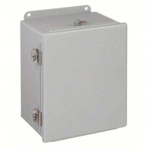 DESCRIPTION: (1) JUNCTION BOX WITH HINGES BRAND/MODEL: HOFFMAN #A1210CHNF INFORMATION: STEEL, GRAY, TYPE 4 SIZE: 12" X 10" X 5" RETAIL$: $335.74 EA QT