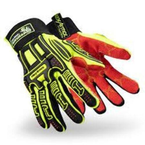 DESCRIPTION: (5) PAIRS OF BIG LIZARD WORK GLOVES BRAND/MODEL: HEXARMOR #2021 INFORMATION: YELLOW, HI-VIZ, REINFORCED STITCHING SIZE: SIZE 8, MEDIUM RE