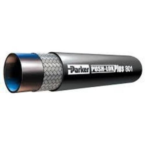 DESCRIPTION: (1) TWO BRAIDS STEEL WIRE HYDRAULIC HOSEBRAND/MODEL: PARKER #801-6-BLKSIZE:&nbsp;3/8" ID X 450'RETAIL$: $1242.00 EAQTY: 1