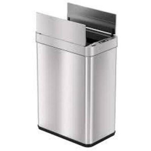 DESCRIPTION: (1) BI FOLD OPEN LID SENSOR TRASH CAN BRAND/MODEL: SIMPLEHUMAN INFORMATION: STAINLESS STEEL SIZE: 13 GALLON RETAIL$: $102.12 EA QTY: 1