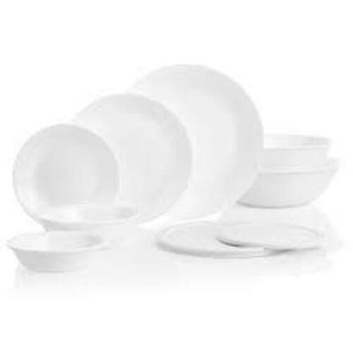 DESCRIPTION: (1) SPLENDOR DINNERWARE SET BRAND/MODEL: CORELLE INFORMATION: WHITE, EXTRA STRENGTH, PREMIUM VITRELLE GLASS SIZE: 12 PIECES RETAIL$: $32.
