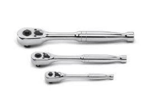DESCRIPTION: (1) SET OF (3) QUICK RELEASE TEARDROP RATCHET SET BRAND/MODEL: GEARWRENCH #81310 SIZE: 1/4", 3/8", 1/2" RETAIL$: $65.56 EA QTY: 1
