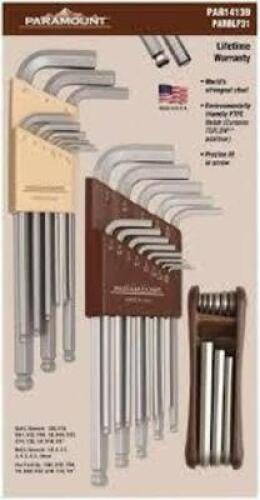 DESCRIPTION: (1) L WRENCH, HEX KEY ALLEN WRENCH SETBRAND/MODEL: PARAMOUNT #62868757INFORMATION: PAR14139RETAIL$: $40.79 EAQTY: 1
