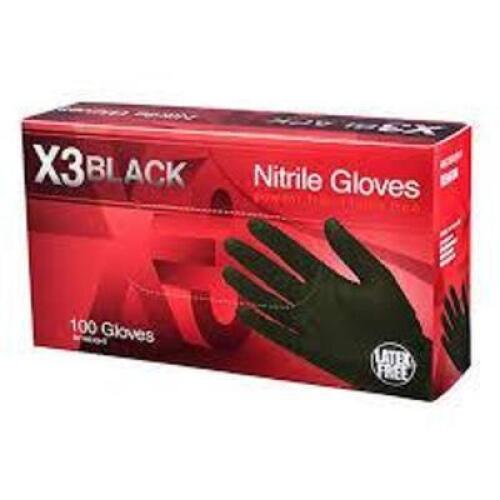 DESCRIPTION: (10) BOXES OF (100) RUBBER NITRILE GLOVES BRAND/MODEL: AMMEX #BX349100 INFORMATION: BLACK, NITRILE, 3 MIL SIZE: XXL RETAIL$: $17.75 EA QT