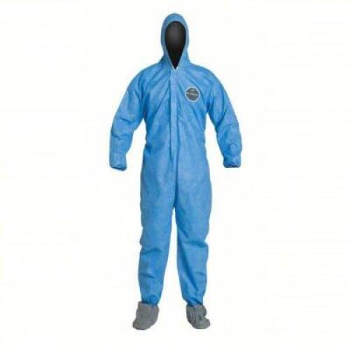 DESCRIPTION: (25) DISPOSABLE COVERALLS BRAND/MODEL: DUPONT #40L018 INFORMATION: SMS, ELASTIC WRIST, BLUE, SERGED SEAM, INCLUDES BOOT COVERS SIZE: 4XL