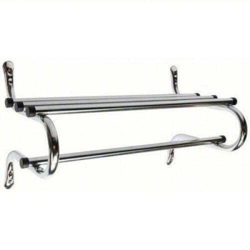 DESCRIPTION: (1) WALL MOUNT GARMENT ROD BRAND/MODEL: CSL #5RZT8 SIZE: Rod Design (No ) Hooks, 17 in Overall Ht, 24 in Overall Wd, Zinc, Silver RETAIL$