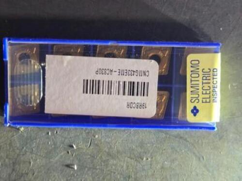 DESCRIPTION: (20) CARBIDE TURNING INSERTS BRAND/MODEL: SUMITOMO CNMG433EME AC830P RETAIL$: $261.00 QTY: 20