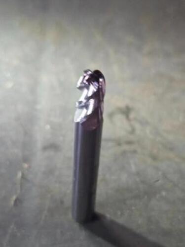 DESCRIPTION: (4) SOLID CARBIDE BALL END MILKL BRAND/MODEL: ACCUPRO 07761307 SIZE: 15/64" DIA 3/8" LOC RETAIL$: $68.24 QTY: 4