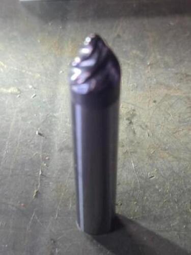 DESCRIPTION: (2) SOLID CARBIDE BARREL CUTTER TAPER FORM END MILL BRAND/MODEL: ACCUPRO 03313640 SIZE: 30 DEG ANGLE/SIDE 7/16" LOC 1/2" SD RETAIL$: $201