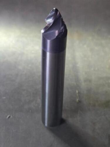 DESCRIPTION: (2) SOLID CARBIDE 30 DEG TAPER FORM BARREL CUTTER END MILL BRAND/MODEL: ACCUPRO 03327160 SIZE: 7/16" LOC 1/2" SM END DIA RETAIL$: $410.44