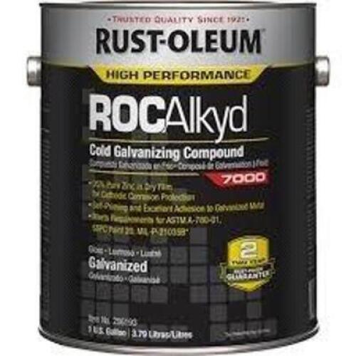 DESCRIPTION: (1) COLD GALVANIZING COMPOUND BRAND/MODEL: RUST-OLEUM ROC ALKYD 7000 INFORMATION: GALVANIZED SIZE: 1 GALLON RETAIL$: $73.99 EA QTY: 1