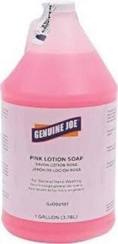 DESCRIPTION: (2) PINK LOTION SOAP BRAND/MODEL: GENUINE JOE #GJO02107 SIZE: 1 GALLON RETAIL$: $10.00 EA QTY: 2