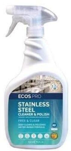 DESCRIPTION: (3) STAINLESS STEEL CLEANER AND POLISH BRAND/MODEL: ECOS PRO SIZE: 32 OZ RETAIL$: $15.19 EA QTY: 3