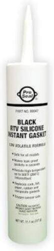 DESCRIPTION: (6) RTV SILICONE INSTANT GASKET BRAND/MODEL: PRO SEAL INFORMATION: BLACK SIZE: 11 OZ RETAIL$: $15.59 EA QTY: 6