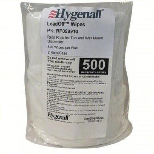 DESCRIPTION: (1) CASE OF (2) LEAD REMOVING WIPES BRAND/MODEL: HYGENALL LEADOFF #53DJ77 SIZE: 500 WIPES PER CONTAINER RETAIL$: $155.00 EA QTY: 1