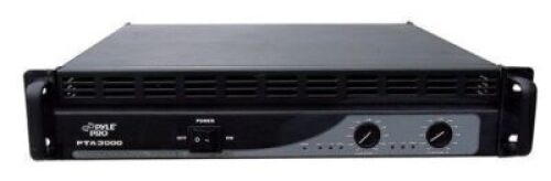 DESCRIPTION: (1) 3000 WATT AMPLIFIER WITH BUILT IN CROSS OVER BRAND/MODEL: PYLE PTA3000 SIZE: 2 CHANNEL 3000 WATT RETAIL$: $524.99 QTY: 1