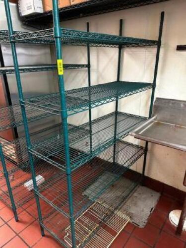 DESCRIPTION 48 "X 14" FIVE TIER COATED WIRE SHELF SIZE 48" X 14" X 72" LOCATION KITCHEN QTY 1