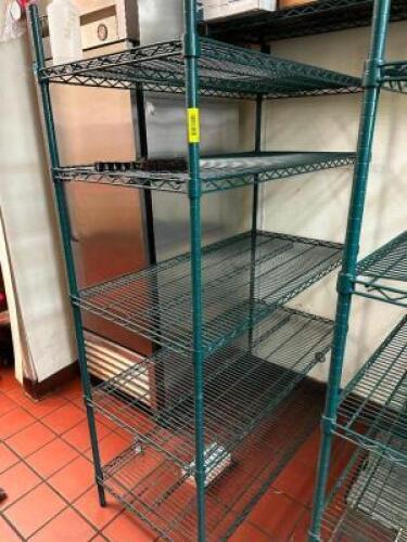 DESCRIPTION 48 "X 14" FIVE TIER COATED WIRE SHELF SIZE 48" X 14" X 72" LOCATION KITCHEN QTY 1