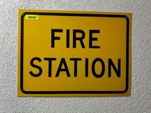 DESCRIPTION 24" FIRE STATION METAL SIGN LOCATION COUNTER QTY 1