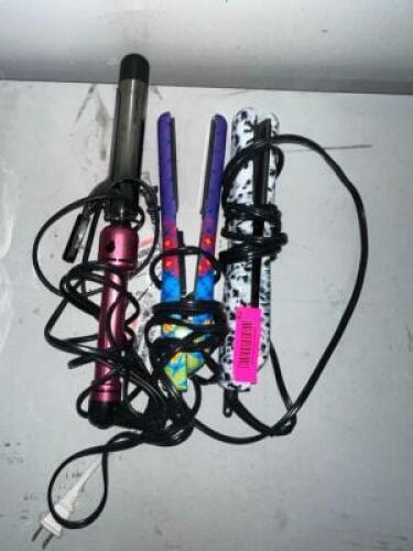 ASSORTED CURLING AND FLATTENING IRONS