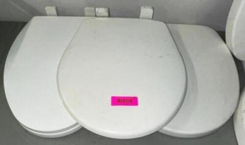 (3)- WHITE ELONGATED TOILET SEATS