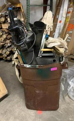 TRASH CAN WITH CONTENTS