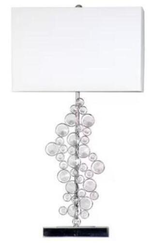 PRISMATIC CRYSTAL SEQUIN AND CHROME TABLE LAMP