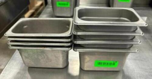 (8) 1/9 SIZE STAINLESS INSERTS